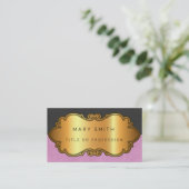 Carte De Visite Élégant cuir moderne or (Debout devant)