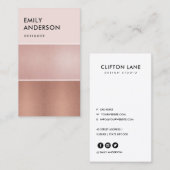 CARTE DE VISITE ÉLÉGANT CUIVRE MINIMAL ROSE D'OR BLUSH ROSE BLANC (Devant / Derrière)