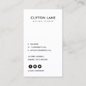 CARTE DE VISITE ÉLÉGANT CUIVRE MINIMAL ROSE D'OR BLUSH ROSE BLANC (Dos)