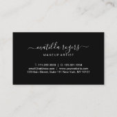Carte De Visite Élégant cuivre moderne rose or noir marbre (Dos)