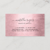 Carte De Visite Élégant cuivre moderne rose or noir marbre (Dos)