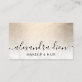 Carte De Visite Elégant cuivre or blanc maquillage et cheveux (Devant)