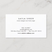 Carte De Visite Elégant cuivre or et rayures turquoise (Dos)