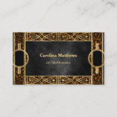 Carte De Visite Elégant Cuivre Or Noir Art Déco (Devant)