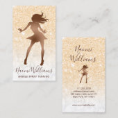 Carte De Visite Élégant cuivre rose or parties scintillant en marb (Devant / Derrière)