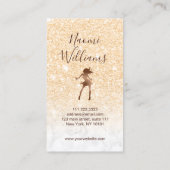 Carte De Visite Élégant cuivre rose or parties scintillant en marb (Dos)