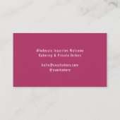 Carte De Visite Elegant Cupcake Bakery Small Business (Dos)