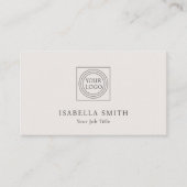 Carte De Visite Elegant Custom Logo Minimalist Off-White (Devant)