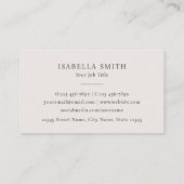 Carte De Visite Elegant Custom Logo Minimalist Off-White Gray (Dos)