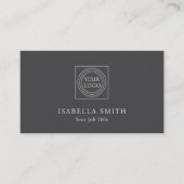 Carte De Visite Elegant Custom Logo Minimalist Off-White Gray (Devant)