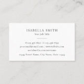 Carte De Visite Elegant Custom Logo Minimalist Sage Green (Dos)