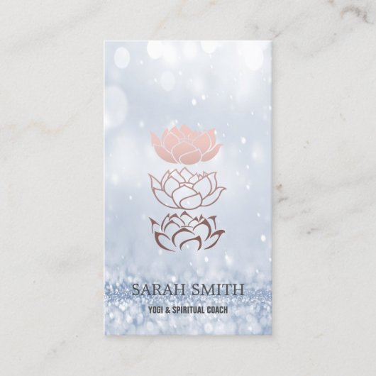 Carte De Visite Élégant Cute Elegant Bokeh Diamonds Lotus (Devant)