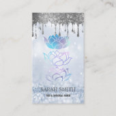 Carte De Visite Élégant Cute Elegant Bokeh holographique Lotus (Devant)