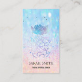 Carte De Visite Élégant Cute Elegant Bokeh holographique Lotus (Devant)
