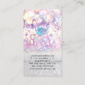 Carte De Visite Élégant Cute Elegant Bokeh holographique Lotus (Dos)