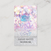 Carte De Visite Élégant Cute Elegant Bokeh holographique Lotus (Devant)