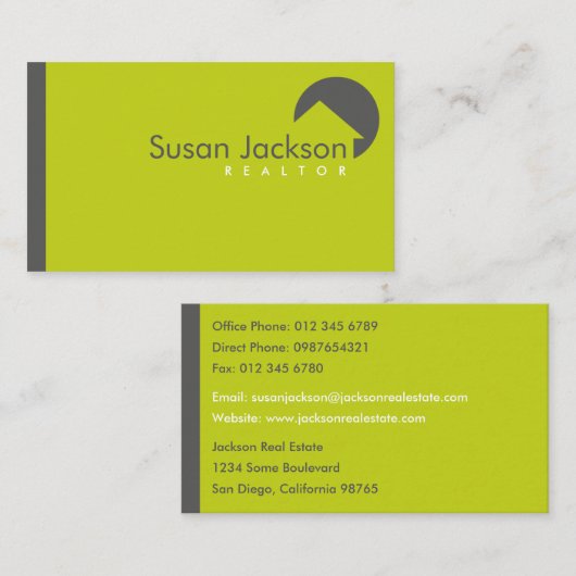 Carte de visite élégant d'agent immobilier (Devant / Derrière)