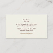 Carte De Visite Élégant daim rouge simple (Dos)