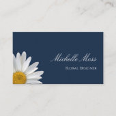 Carte De Visite Elégant Daisy Navy Blue Floral Designer (Devant)
