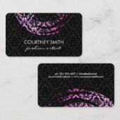 Carte De Visite Élégant Damas brossé (Devant / Derrière)