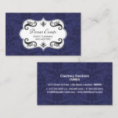 Carte De Visite Élégant Damas et torchons (Devant / Derrière)