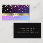 Carte De Visite Elégant, Damas, Noir, Confetti Or (Devant / Derrière)