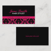 Carte De Visite Élégant Damask Floral Modern Professionnel Élégant (Devant / Derrière)