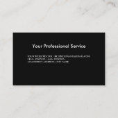 Carte De Visite Elégant Damask Silver Pewter Chrome Metal Noir (Dos)