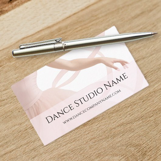 Carte De Visite Elegant Dance Studio Ballet Dancer Blush Pink