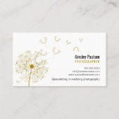 Carte De Visite Élégant Dandelion manuscrit Calligraphie de script (Dos)