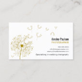 Carte De Visite Élégant Dandelion manuscrit Calligraphie de script (Dos)