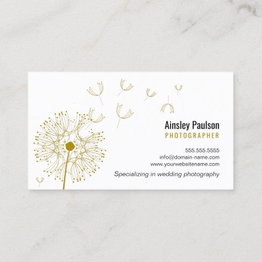 Carte De Visite Élégant Dandelion manuscrit Calligraphie de script (Dos)