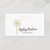 Carte De Visite Élégant Dandelion manuscrit Calligraphie de script (Devant)