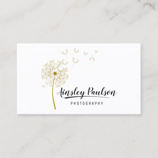 Carte De Visite Élégant Dandelion manuscrit Calligraphie de script (Devant)