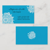 Carte de visite élégant dans le bleu et le blanc (Devant / Derrière)