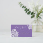 Carte de visite élégant dans pourpre et blanc (Debout devant)