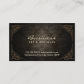 Carte De Visite Elégant Dark Damask Art & Antique Dealer (Devant)