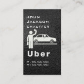 Carte De Visite Elegant Dark Taxi Driver/Chauffeur QR Code (Devant)