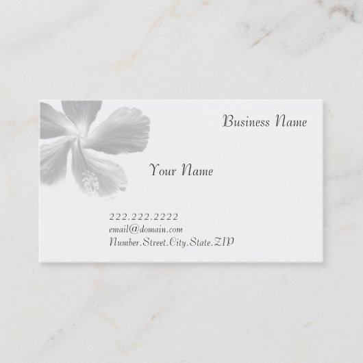 Carte de visite élégant de blanc de ketmie (Devant)