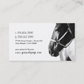 Carte de visite élégant de blanc de tête de cheval (Dos)