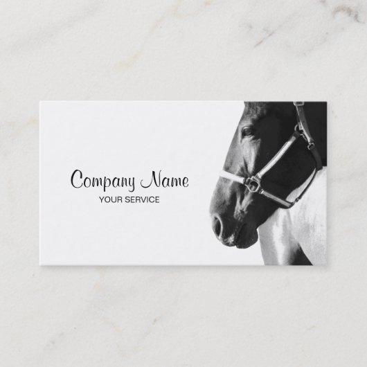 Carte de visite élégant de blanc de tête de cheval (Devant)