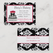 Carte de visite élégant de boulangerie de damassé (Devant / Derrière)