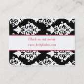 Carte de visite élégant de boulangerie de damassé (Dos)