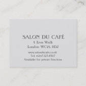 Carte de visite élégant de café (Dos)