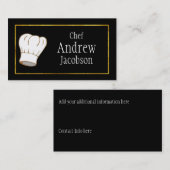 Carte de visite élégant de casquette de chef (Devant / Derrière)