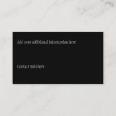 Carte de visite élégant de casquette de chef (Dos)