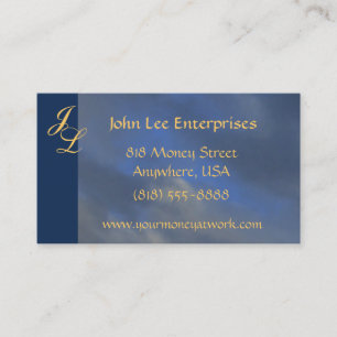 Carte de visite élégant de ciel bleu de monogram