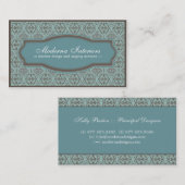 Carte de visite élégant de damassé (Devant / Derrière)