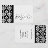 Carte de visite élégant de damassé de dessinateur (Devant / Derrière)