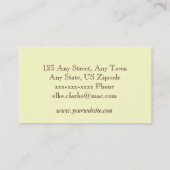 Carte de visite élégant de damassé d'ivoire et de (Dos)